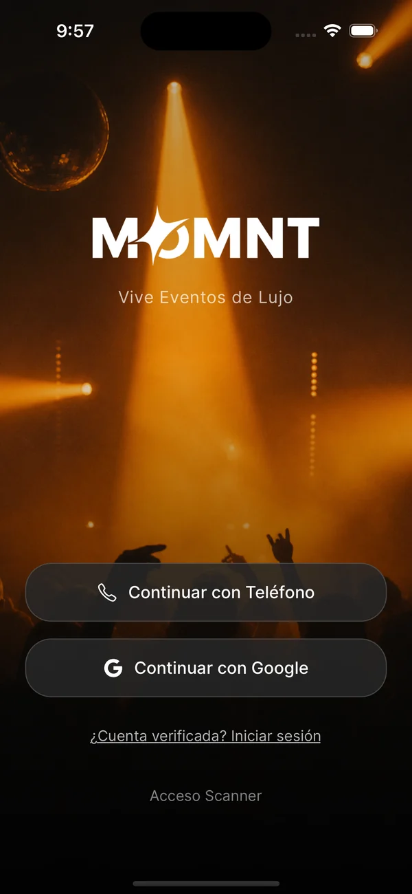 MOMNT — app de boletos para eventos de lujo